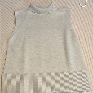 Women's Beige Sleeveless Sweater